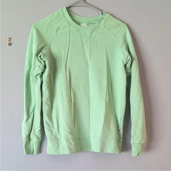 Pact Mint Green Crewneck Sweater Neon Green XS 100% Organic Cotton Pullover - Picture 7 of 8
